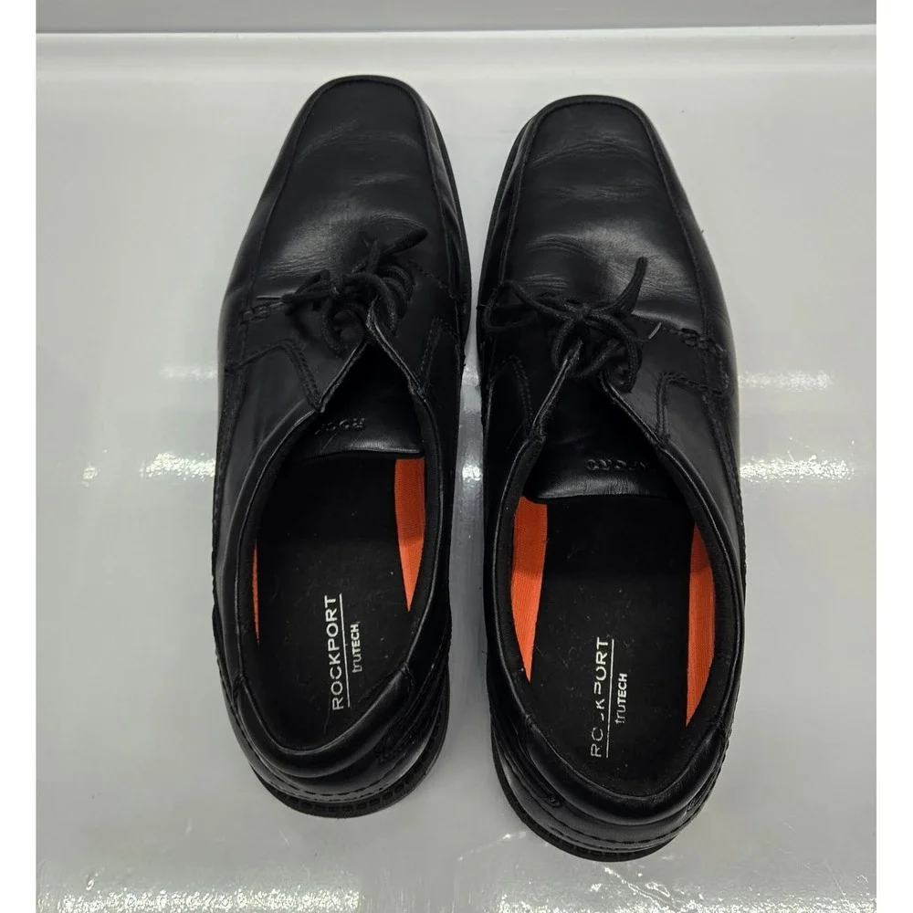 Rockport TruTech Mens Black Leather Square Toe Oxford Dress Shoes A13013 Size 15